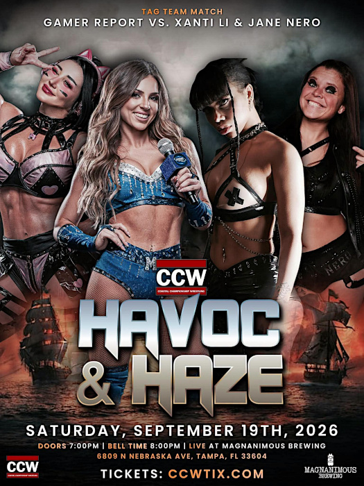 Madisyn Maxxwell Sofia Sivan Gamer Report Xanti Li Jane Nero CCW Havoc Haze 29 Tampa Poster