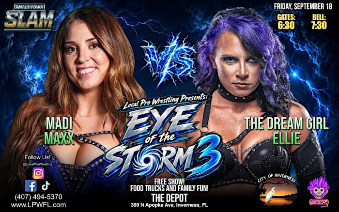 Madisyn Maxxwell Dream Girl Ellie Local Pro Wrestling Eye Of The Storm 3 Poster