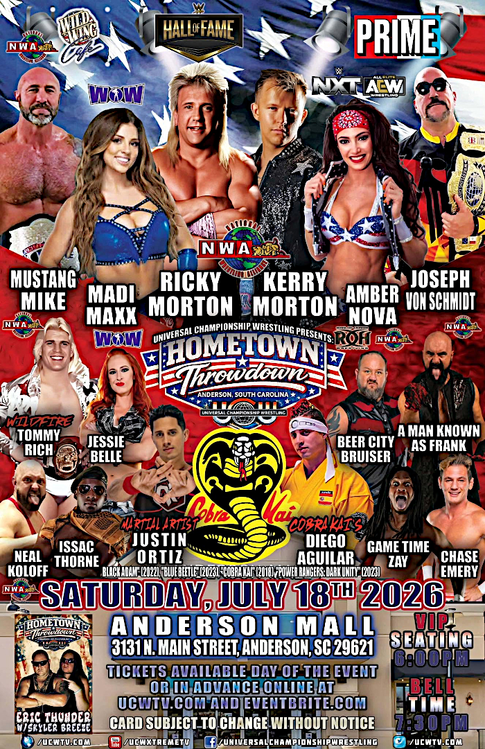 Madisyn Maxxwell UCW Hometown Throwdown July 18 2026 Anderson SC Poster