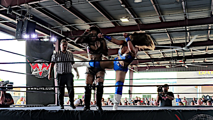 Madisyn Maxxwell Xanti Li Shine Wrestling 87 Leg Hit