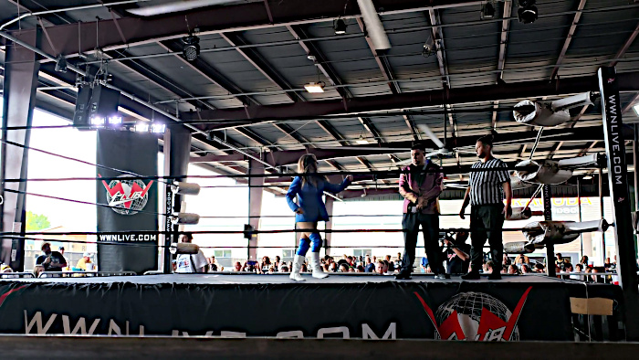 Madisyn Maxxwell Xanti Li Shine Wrestling 87 Mic Throw