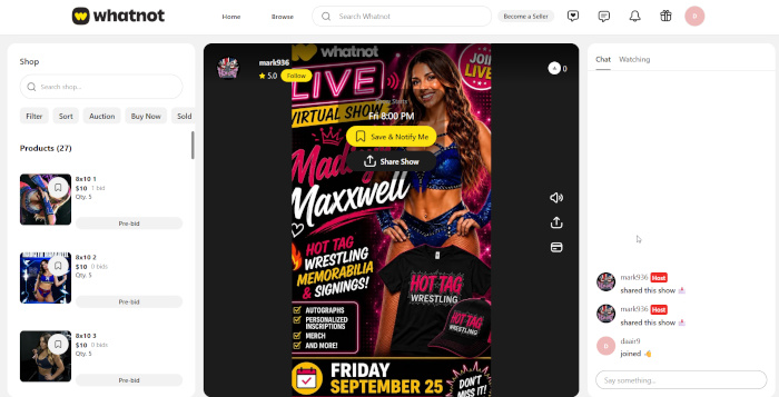 Madisyn Maxxwell Whatnot Live Signing