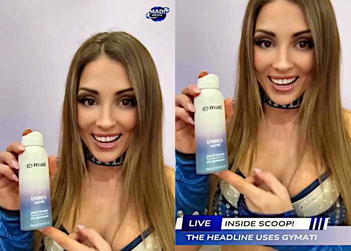 Madisyn Maxxwell Gymati Body Spray Backstage